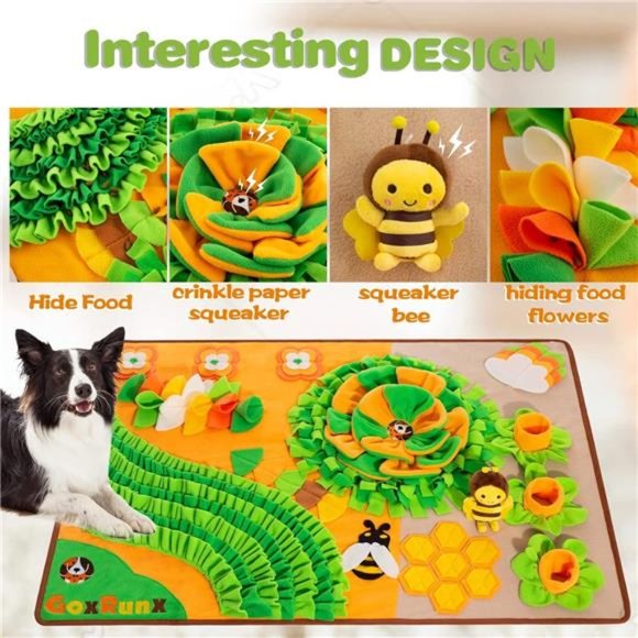 Snuffle Mat for Dogs 40'' X 27'' Large Dog Feeding Mats (Orange) - Picture 2 of 7